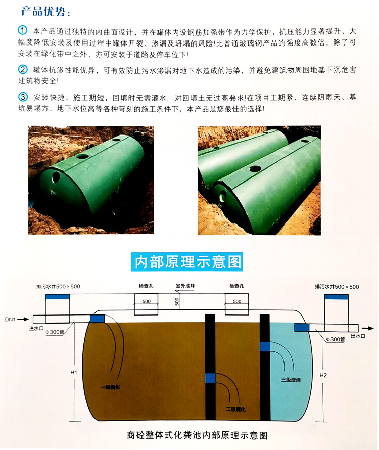 坊子玻璃钢化粪池